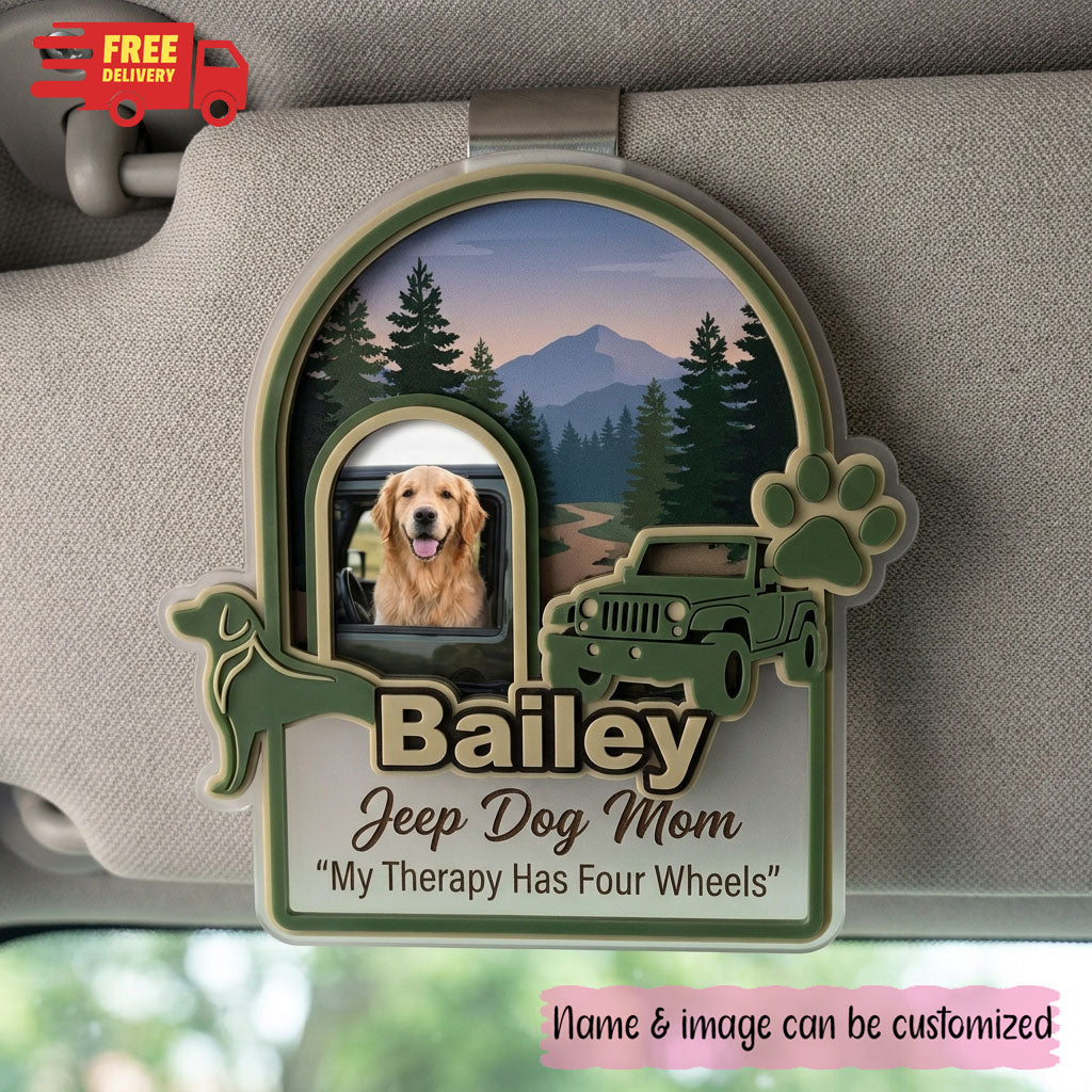 My Therapy Has Four Wheels Personalized Acrylic Car Visor Clip
