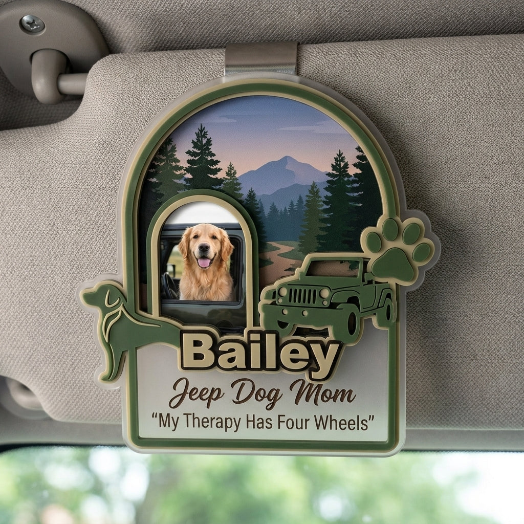 My Therapy Has Four Wheels Personalized Acrylic Car Visor Clip