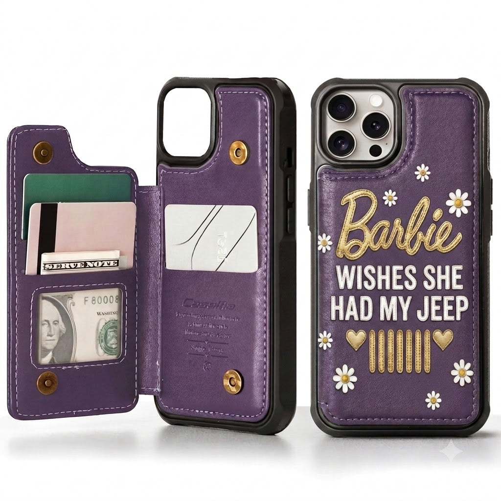 Barbie Wishes She Had My Jeep Leather Phone Case