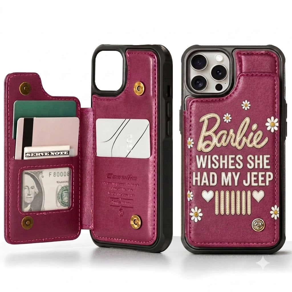Barbie Wishes She Had My Jeep Leather Phone Case