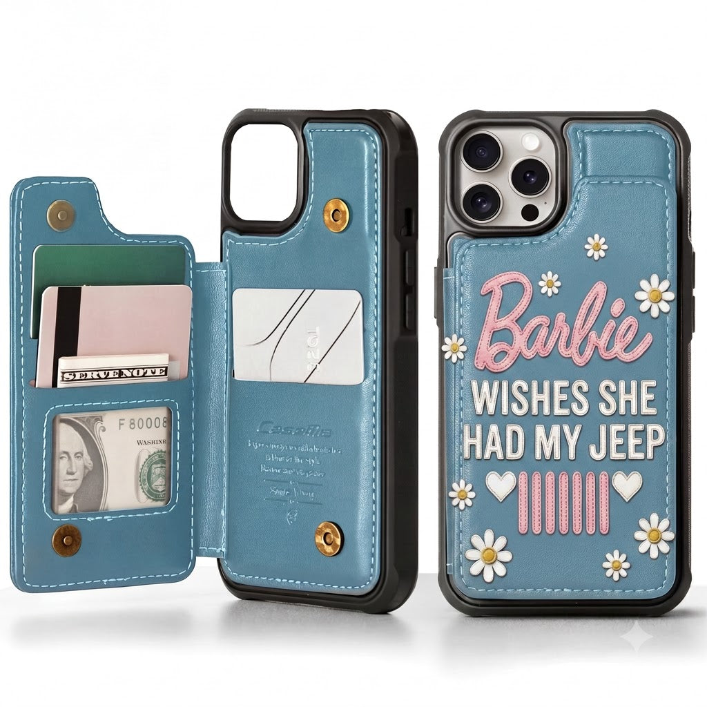 Barbie Wishes She Had My Jeep Leather Phone Case