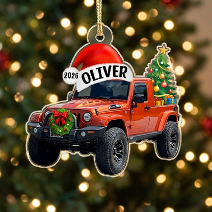 Personalized Jeep Christmas Acrylic Ornament