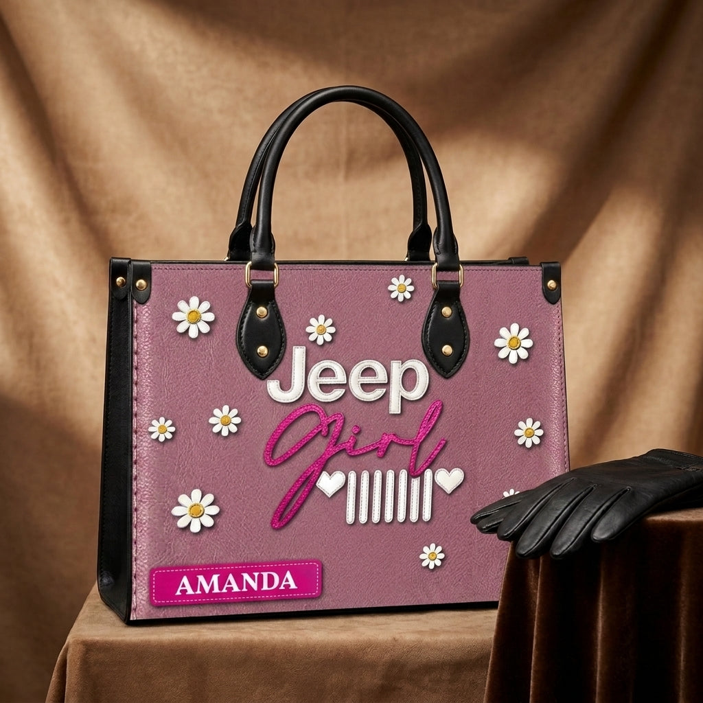 Jeep Girl Daisy Personalized Leather Bag + Free Wallet