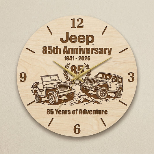 Jeep 85th Anniversary Wooden Clock