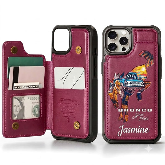 Bronco Since 1966 Personalized Leather Phone Case