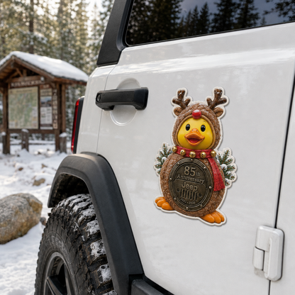 Jeep 85th anniversary Christmas duck vinyl magnet V3