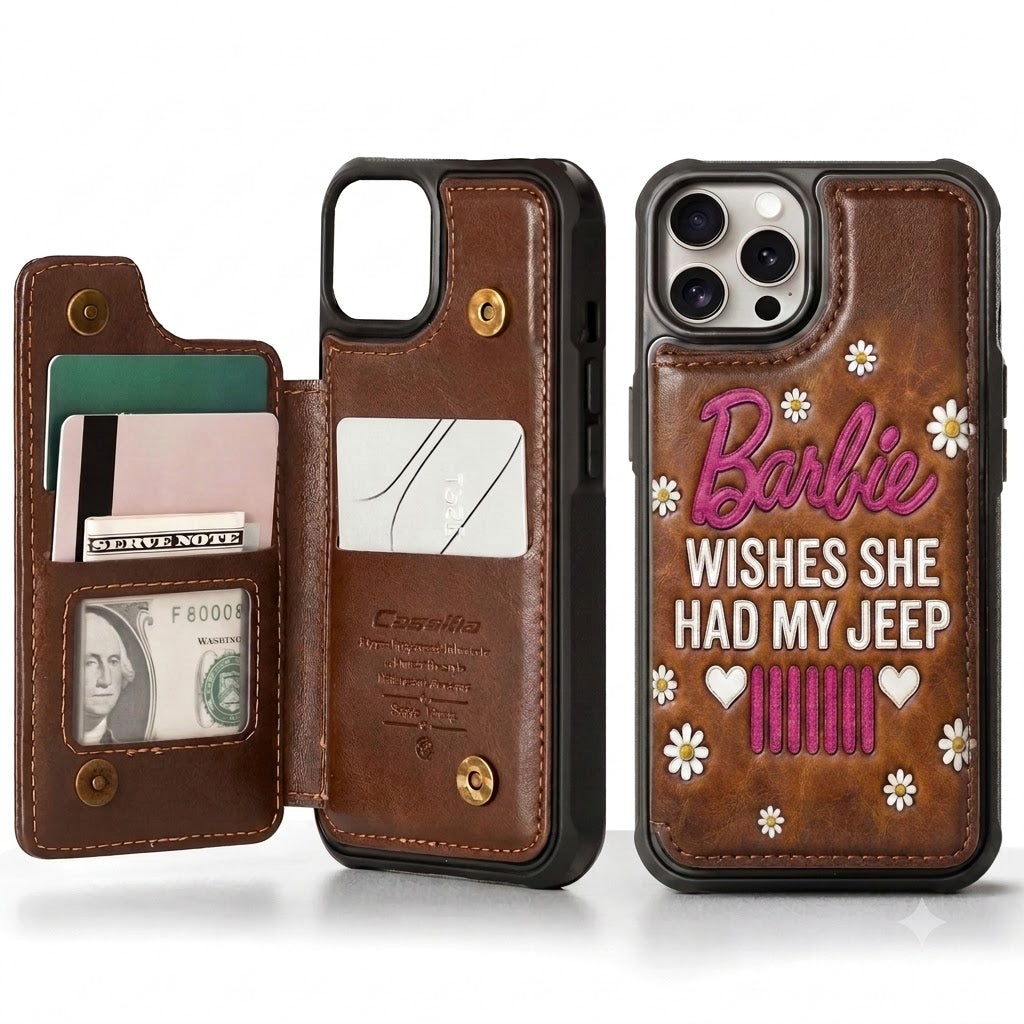 Barbie Wishes She Had My Jeep Leather Phone Case