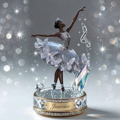 Sparkling Black Woman Ballerina Personalized Custom Acrylic Plaque