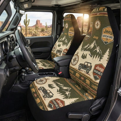 Vintage Jeep Adventure Car Seat Cover