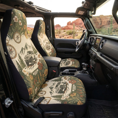 Jeep Mountain Wildflower Car Seat Cover