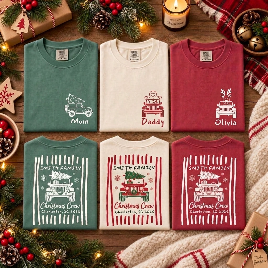 Christmas Crew Family Jeep T-Shirt