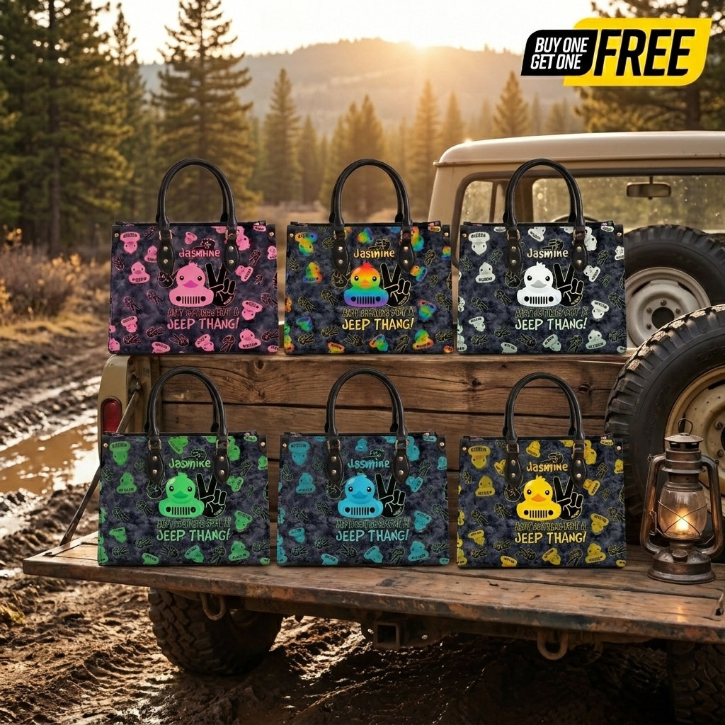 Jeep Thang Personalized Leather Bag + Free Matching Wallet