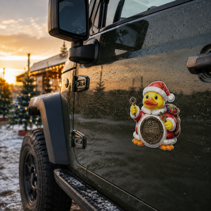 Jeep 85th anniversary Christmas duck vinyl magnet V3