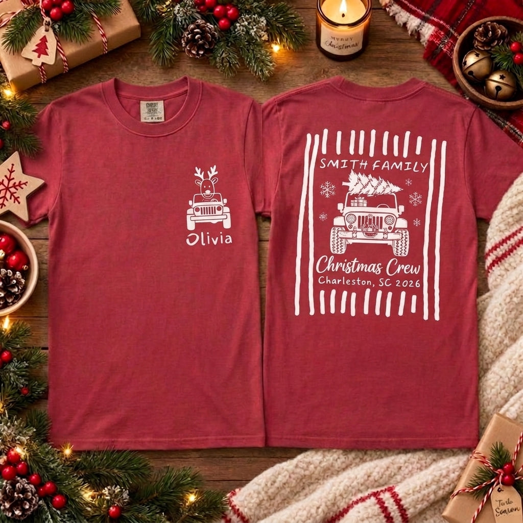 Christmas Crew Family Jeep T-Shirt