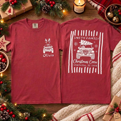 Christmas Crew Family Jeep T-Shirt