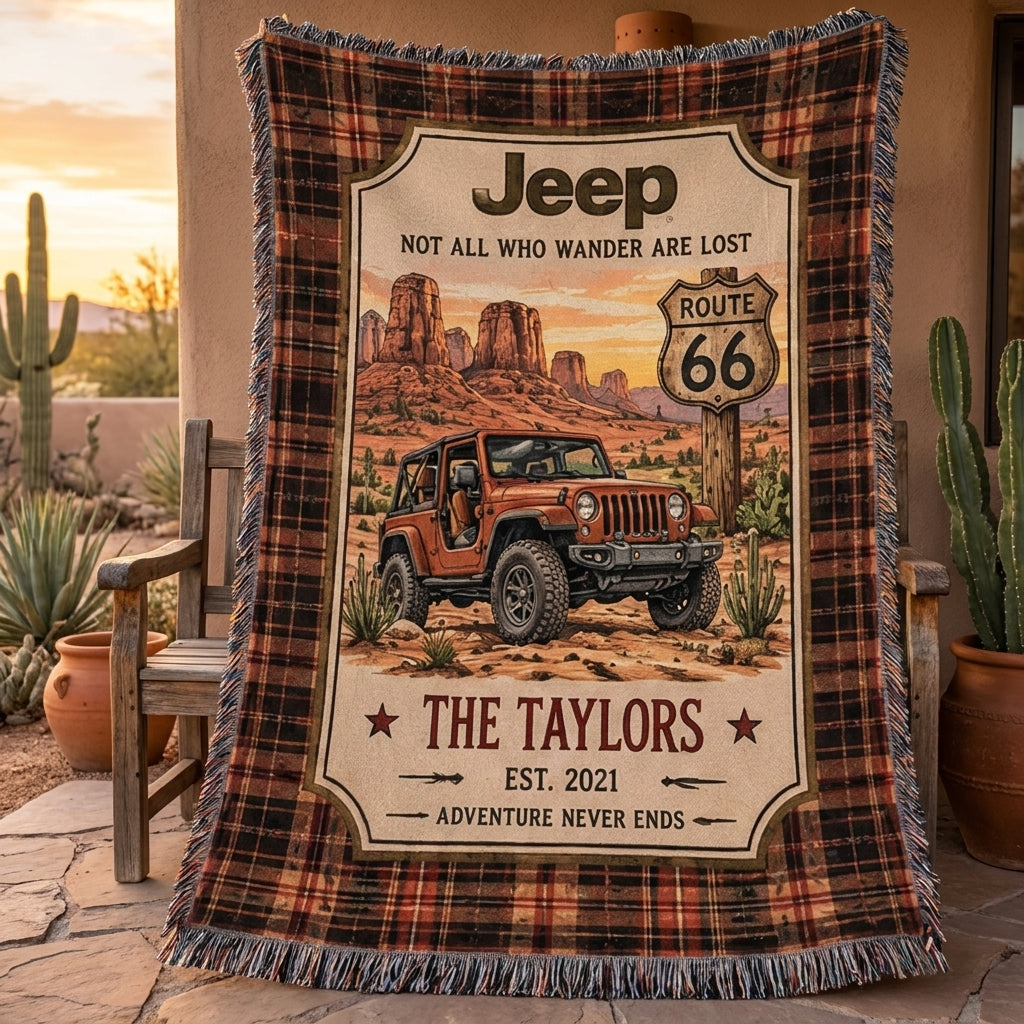 Adventure Never Ends Woven Blanket