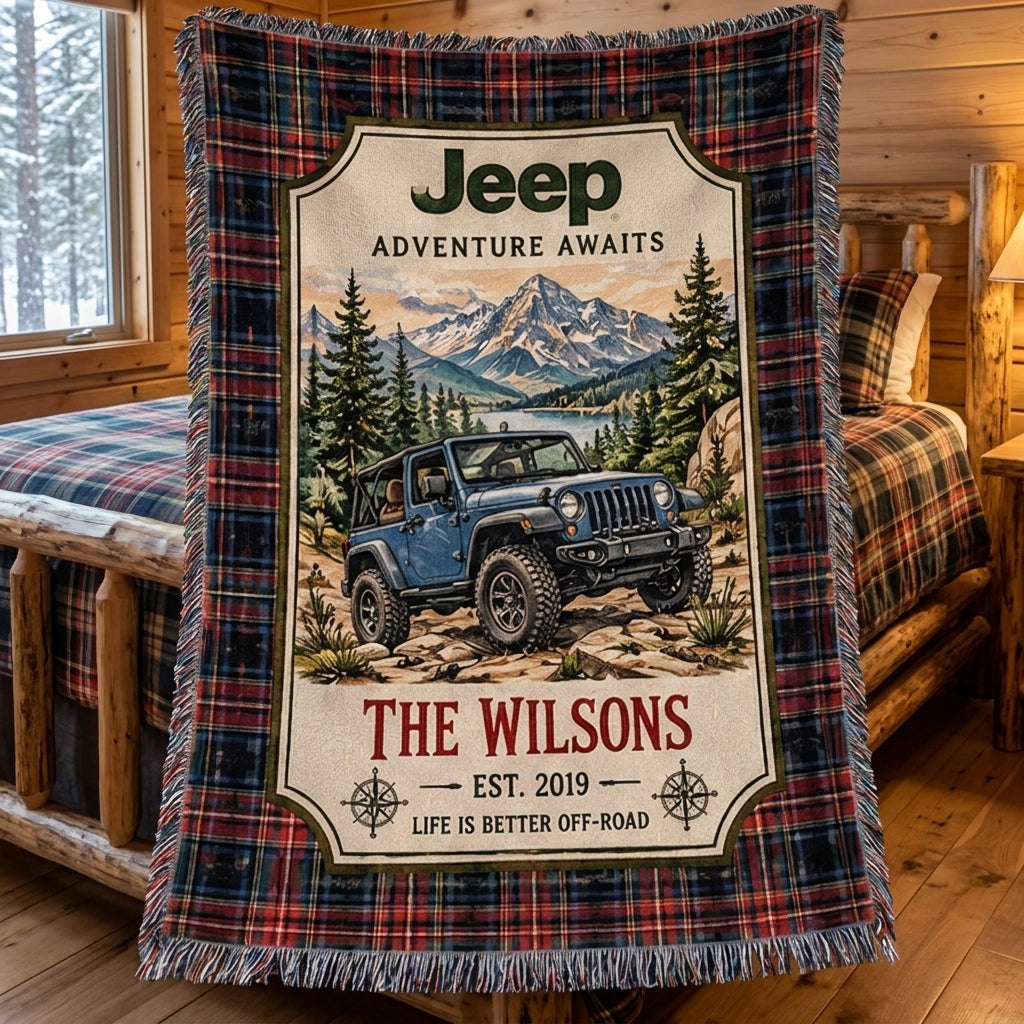 Adventure Awaits Woven Blanket