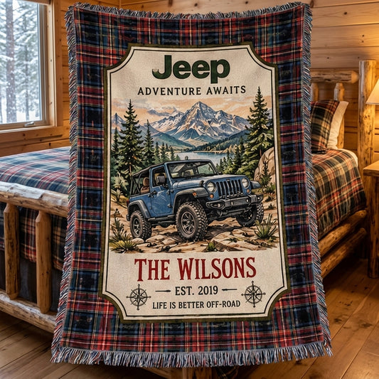 Adventure Awaits Woven Blanket
