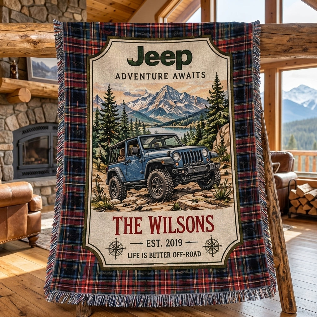 Adventure Awaits Woven Blanket
