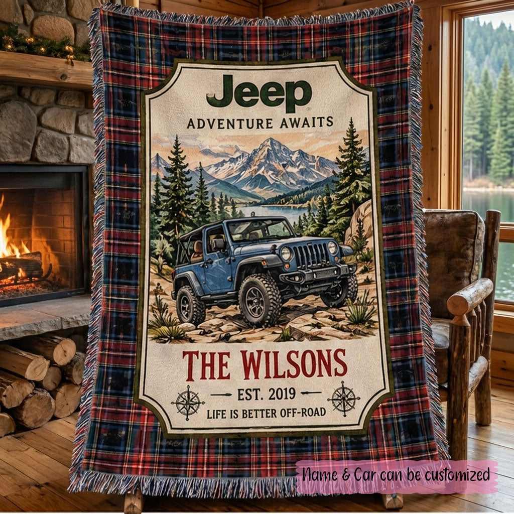 Adventure Awaits Woven Blanket