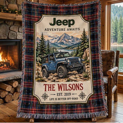 Adventure Awaits Woven Blanket