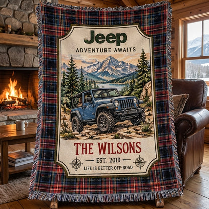 Adventure Awaits Woven Blanket