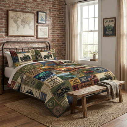Jeep 85th Anniversary Personalized Quilted Bedding Set