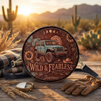 Wild & Fearless Personalized Circle Leather Crossbody Bag
