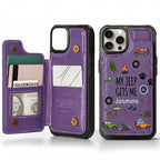 My Jeep Gets Me  Personalized Leather Flip Wallet Phone