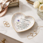 To My Daughter Personalized Heart Shaped Ceramic Ring Dish
