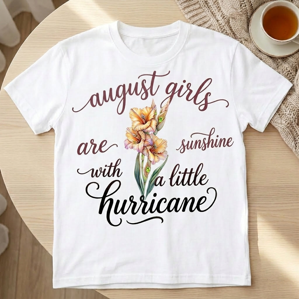 [Free delivery] Birth Month Flower Personalized T-Shirt
