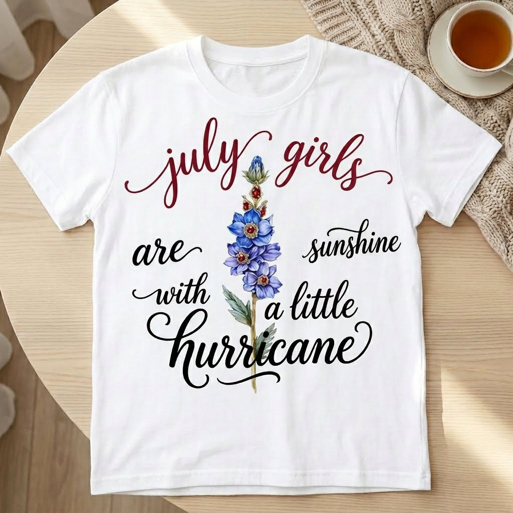 [Free delivery] Birth Month Flower Personalized T-Shirt
