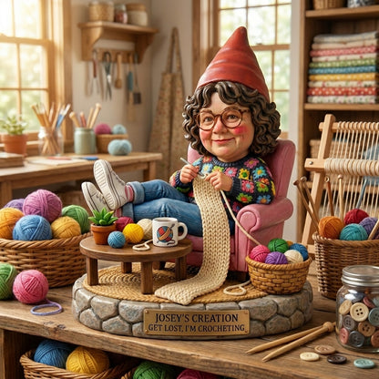 Custom Cute Crochet Lover Gnome From Photo Personalized Custom Acrylic Plaque