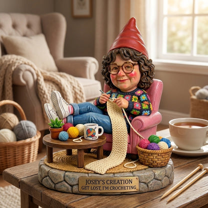 Custom Cute Crochet Lover Gnome From Photo Personalized Custom Acrylic Plaque