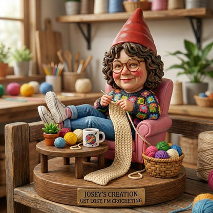 Custom Cute Crochet Lover Gnome From Photo Personalized Custom Acrylic Plaque