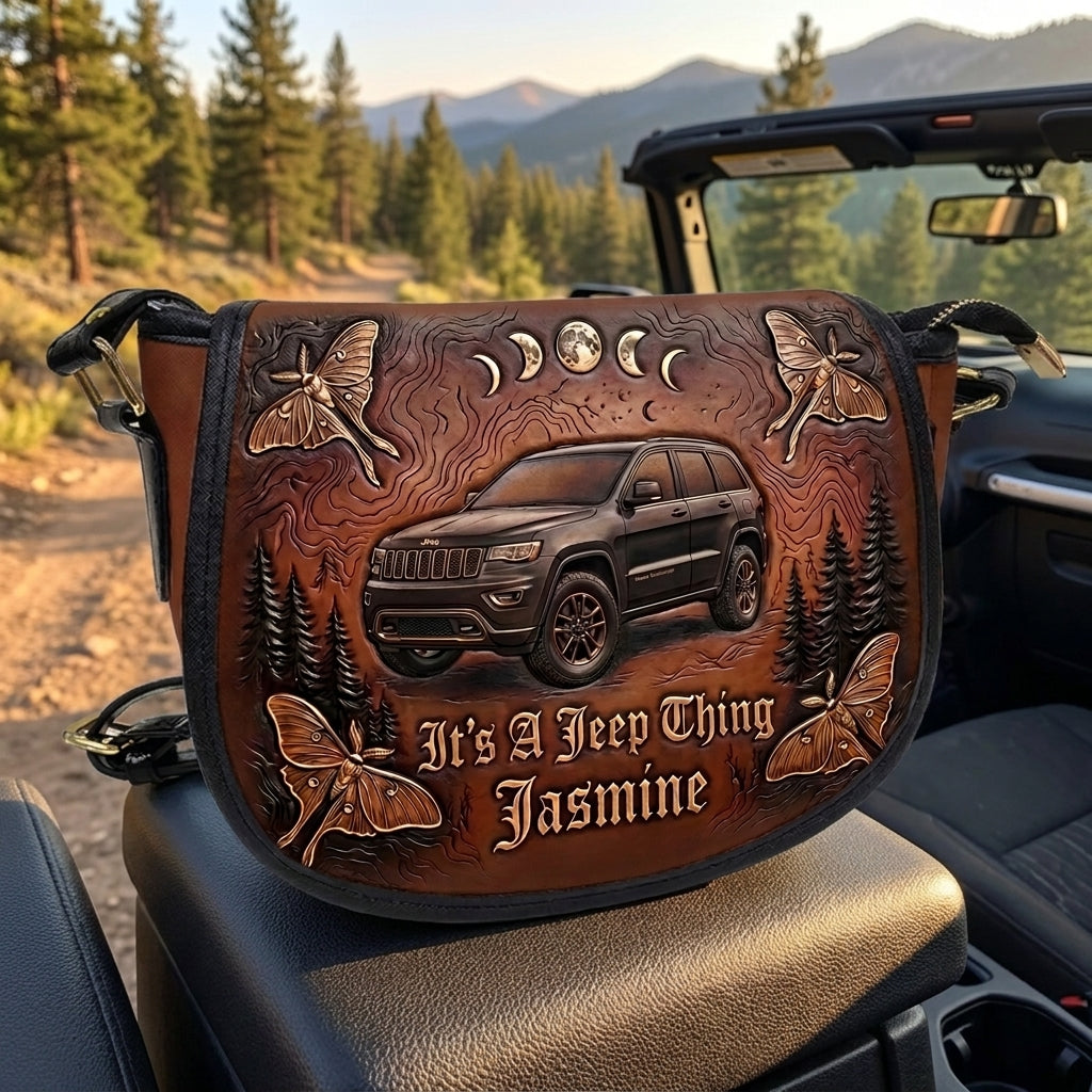 It's A Jeep Thing Personalized Leather Saddle Bag