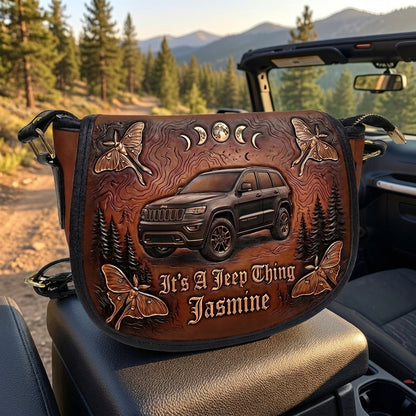 It's A Jeep Thing Personalized Leather Saddle Bag