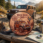 Duck Duck Jeep Personalized Circle Leather Crossbody Bag