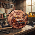 Duck Duck Jeep Personalized Circle Leather Crossbody Bag