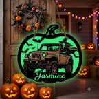 Jeep Witch Personalized Luminous Wooden Sign
