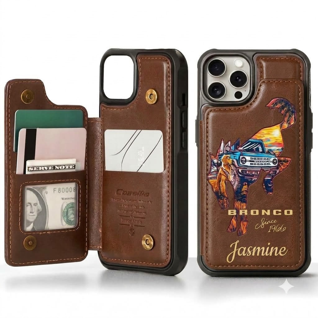 Bronco Since 1966 Personalized Leather Phone Case