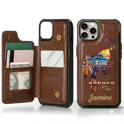 Bronco Since 1966 Personalized Leather Phone Case