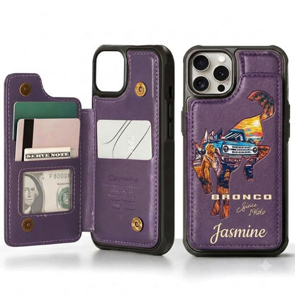 Bronco Since 1966 Personalized Leather Phone Case