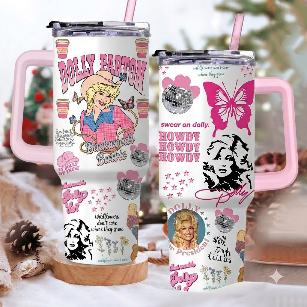 In Dolly We Trust 40oz Tumbler With Handle