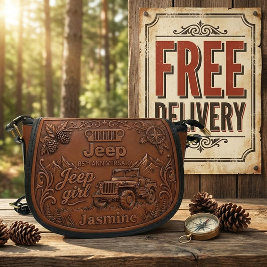 Jeep 85th Anniversary Personalized Leather Saddle Bag