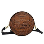 Jeep 85th Anniversary Personalized Circle Leather Crossbody Bag