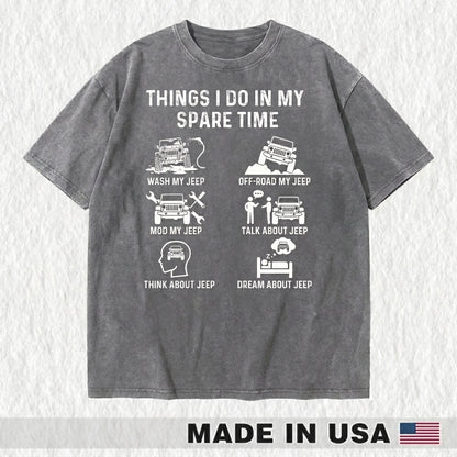 Things I Do In My Spare Time Washed Cotton T-shirt