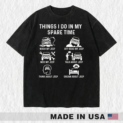 Things I Do In My Spare Time Washed Cotton T-shirt