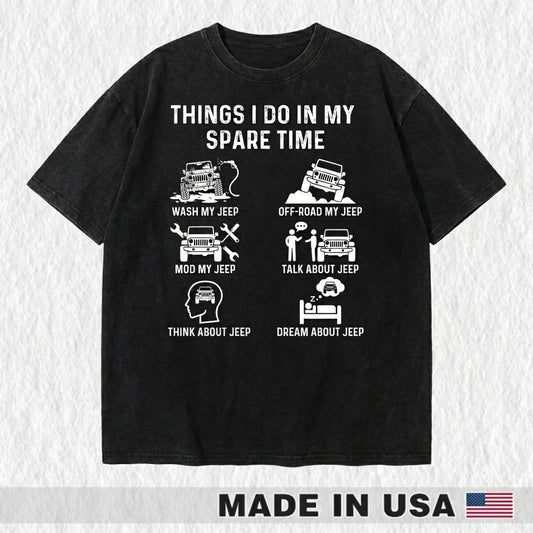 Things I Do In My Spare Time Washed Cotton T-shirt