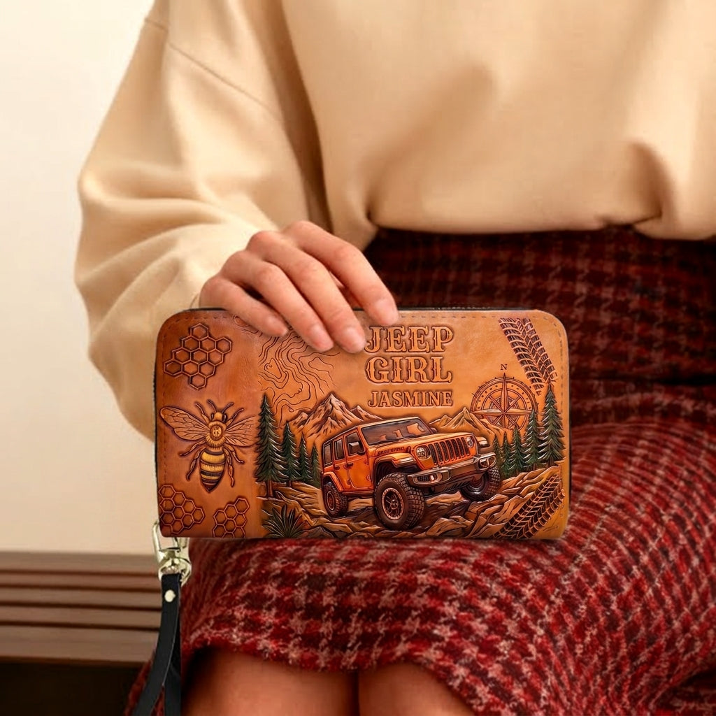 Jeep & Bee Personalized Leather Bag + Free Wallet